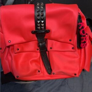 Michael Kors Vibrant Red Backpack with Studded Detail